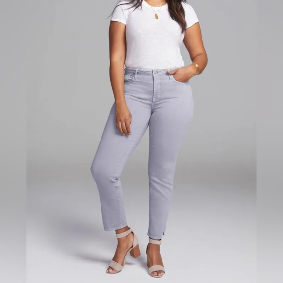 NYDJ Curves 360 Slim Straight Ankle Jeans with Side Slits, in Mineral | Sz. 8 🆕 - Picture 2 of 8